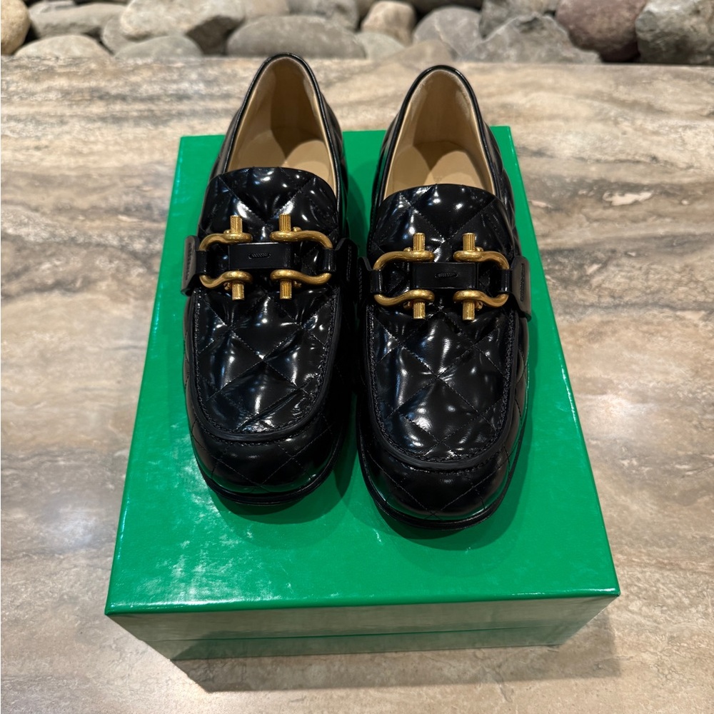 NIB Bottega Veneta Monsieur Padded Leather Loafers Size EU 37 $1650 - Picture 4 of 8